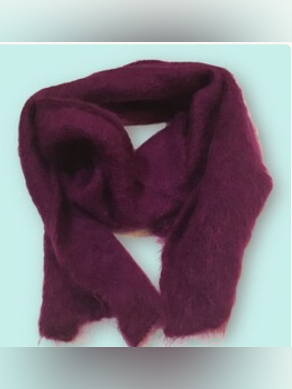 Vintage Anne Klein plum purple cozy fuzzy Shawl Scarf